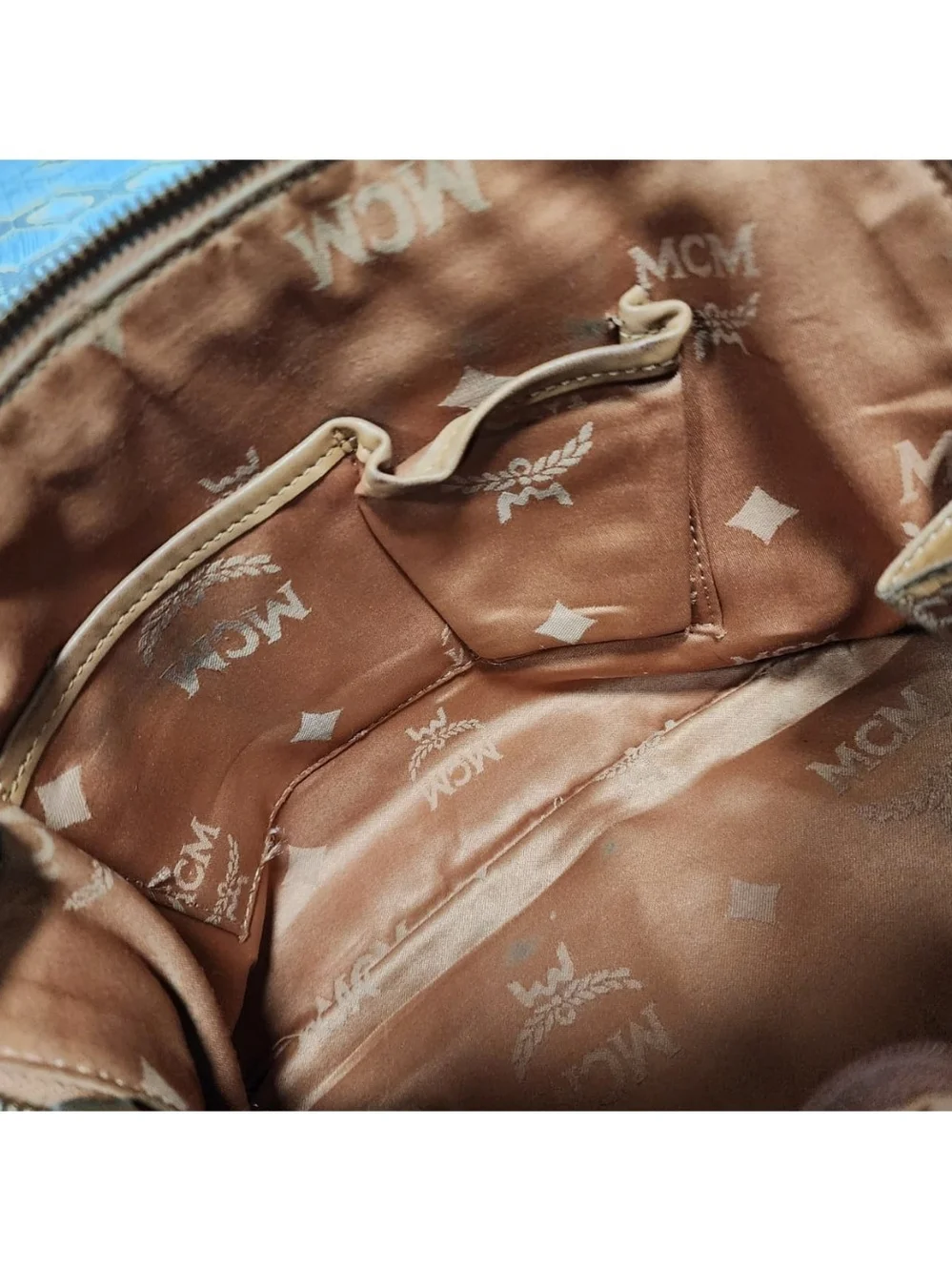 MCM Visetos Heritage Bowler Medium Shoulder Bag Brown